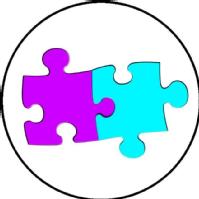 Logo de TEAtreves, compuesto por dos piezas de puzzle azul y morado respectivamente. Realizado por TEAtreves. Todos los derechos reservados.