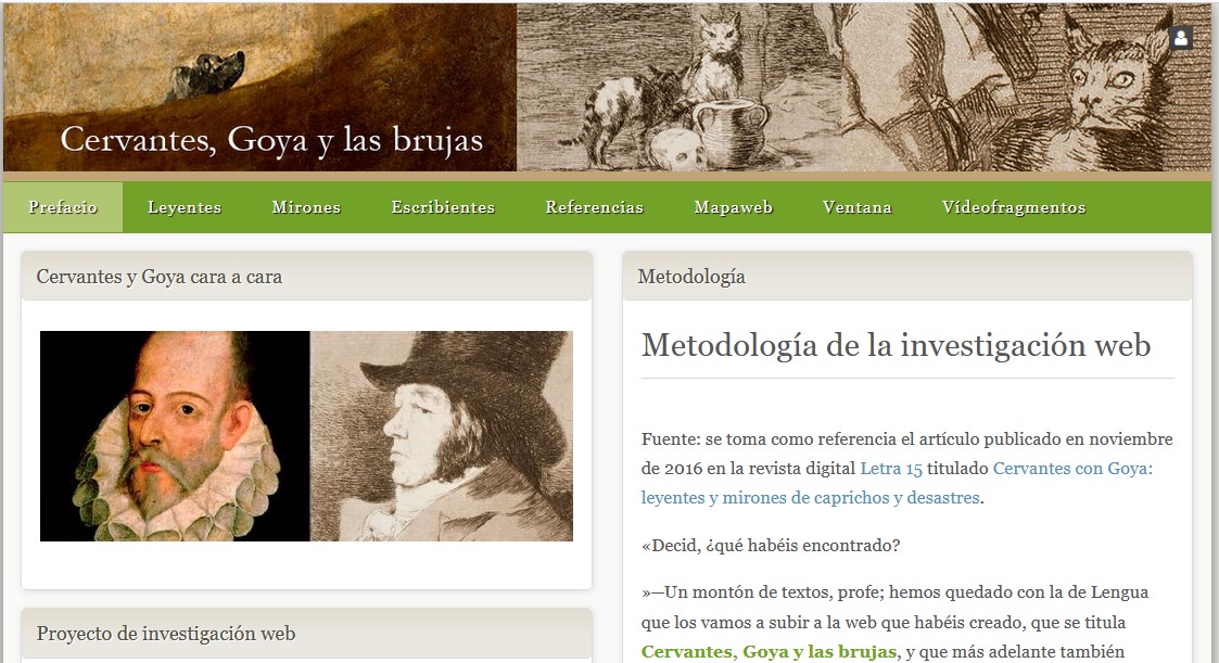 Cervantes, Goya y las brujas sitioweb