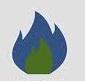 Pictograma de Gas Natural representado por una llama azul. 