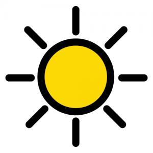 Pictograma de ARASAAC del sol.