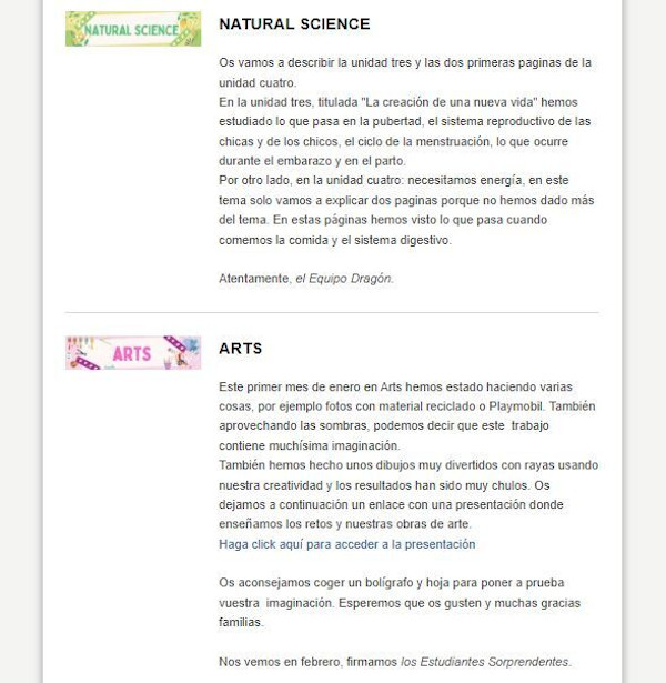 Segunda parte del boletín.